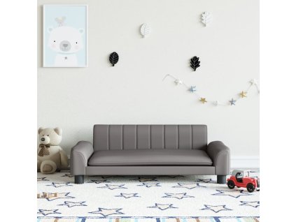 Dětská pohovka šedá 90 x 53 x 30 cm umělá kůže