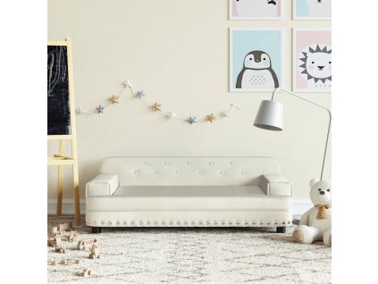 Dětská pohovka krémová 90 x 53 x 30 cm samet