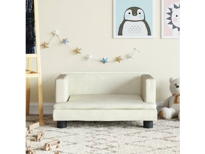 Dětská pohovka krémová 60 x 40 x 30 cm samet