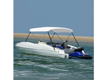 Bimini stříška se 2 oblouky bílá 150 x 120 x 110 cm