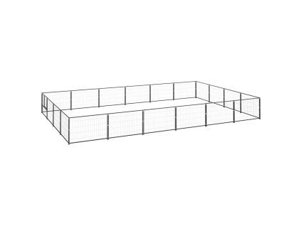Psí kotec černý 24 m² ocel 3082145