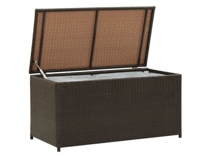 Zahradní úložný box z polyratanu 100 x 50 x 50 cm hnědý