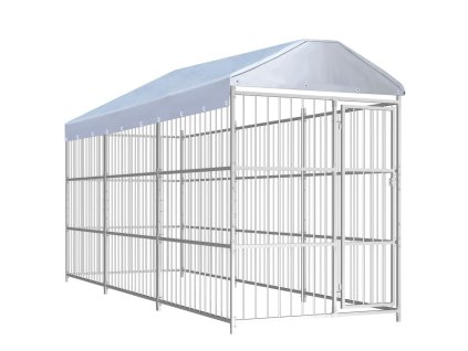 Venkovní psí kotec se střechou 450 x 150 x 200 cm