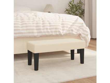 Lavice krémová 70 x 30 x 30 cm textil