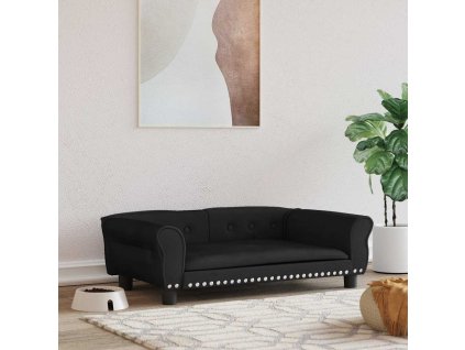 Pelíšek pro psy černý 95 x 55 x 30 cm samet