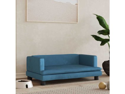 Pelíšek pro psy modrý 80 x 45 x 30 cm samet