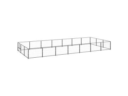 Psí kotec černý 21 m² ocel 3082131