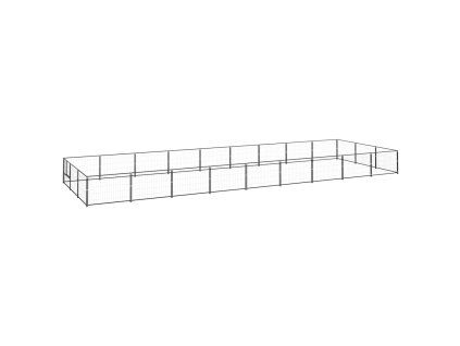 Psí kotec černý 27 m² ocel 3082133