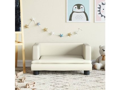 Dětská pohovka krémová 60 x 40 x 30 cm umělá kůže