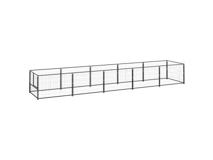 Psí kotec černý 5 m² ocel 3082095