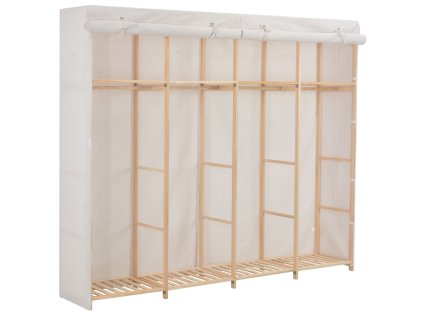 Šatní skříň bílá 200 x 40 x 170 cm textil