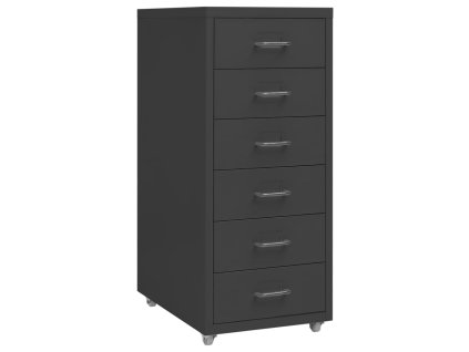 Mobilní kartotéka antracitová 28 x 41 x 69 cm kov