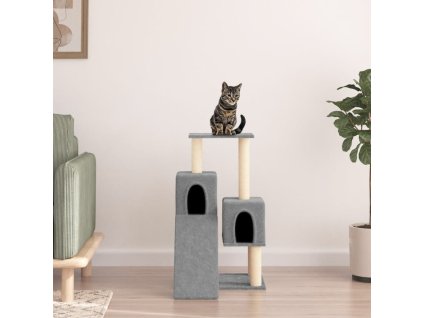 Škrabadlo pro kočky se sisalovými sloupky světle šedé 82 cm