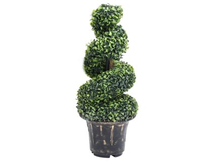 Umělá zimostrázová spirála s květináčem zelená 89 cm