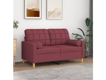 Dekorační polštáře 2 ks vínové Ø 15 x 50 cm textil