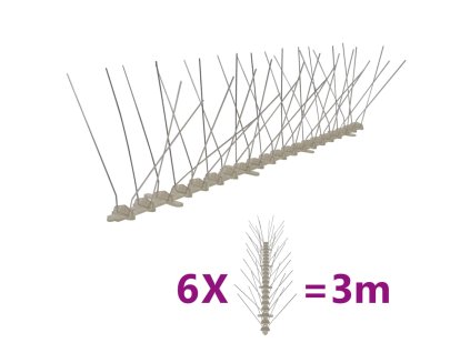 4řadové plastové hroty proti ptákům a holubům sada 6 ks 3 m