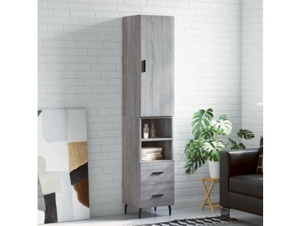 Skříň highboard šedá sonoma 34,5 x 34 x 180 cm kompozitní dřevo