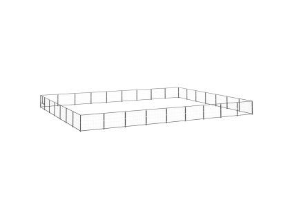 Psí kotec černý 63 m² ocel 3082181