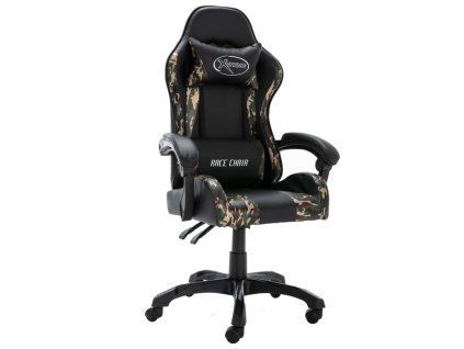 Herní židle černá a maskáčová umělá kůže