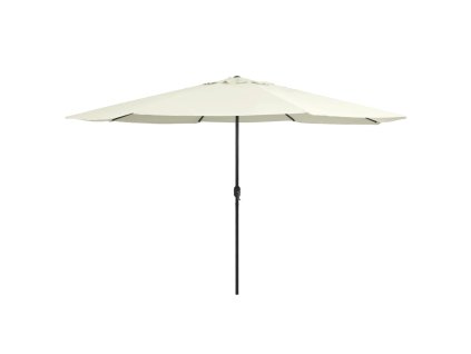 Zahradní slunečník s kovovou tyčí 390 cm pískově bílý