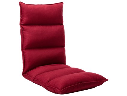 Skládací lenoška na podlahu vínová textil