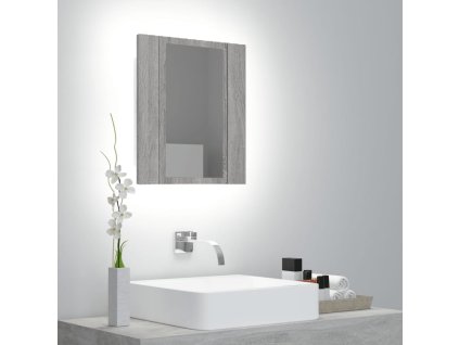 Zrcadlová skříňka LED šedá sonoma 40x12x45 cm kompozitní dřevo