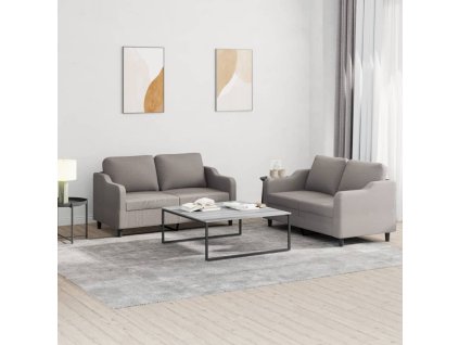 2dílná sedací souprava s poduškami taupe textil