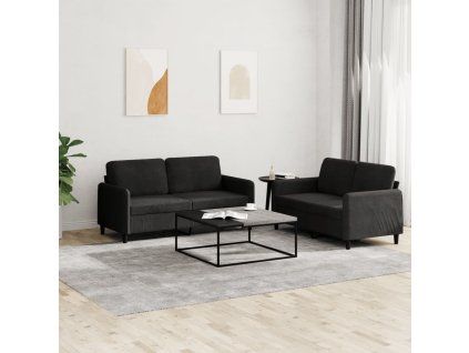 2dílná sedací souprava černá samet 3201979