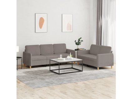 2dílná sedací souprava s poduškami taupe textil