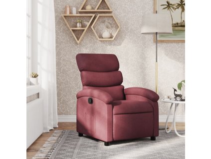 Polohovací křeslo vínové textil