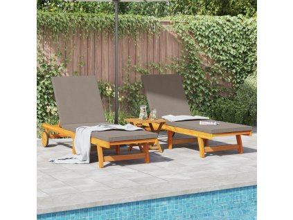 Slunečník 2-osoba 2 pcs Hnědá Masivní akátové dřevo