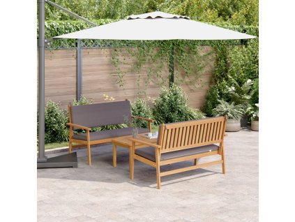 Sada zahradních pohovek 3 pcs Hnědá 120 x 65,5 x 79 cm