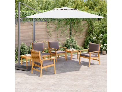 Sada zahradních pohovek 6 pcs Hnědá Masivní akáciové dřevo