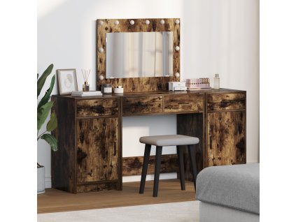 Kosmetický stůl se zásuvkou 3 pcs Hnědá kompozitní dřevo