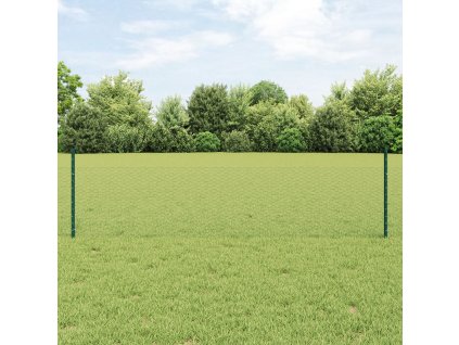 sada zahradních plotů 2 kusy Zelená Ocel potažená PVC 25 x 0,5 m