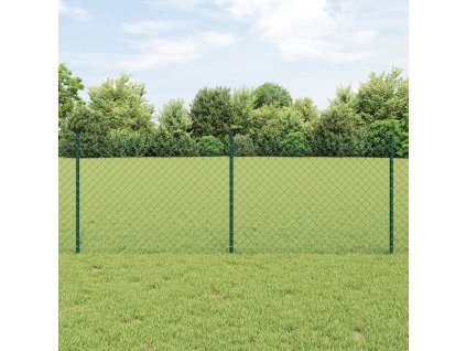 Plot s sloupkem Zelená 0,8 x 10 m Ocel a PVC