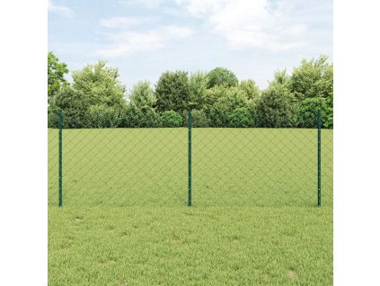 Plot s sloupkem Zelená 0,8 x 10 m Ocel a PVC
