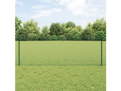 Zahradní sloupky vidaXL 5 ks U-kanál Zelená 80 cm Ocel, Zelený hexagonální plot vidaXL 0.8 x 10 m Ocel