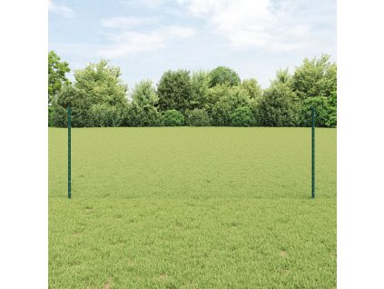 Zahradní sloupky vidaXL 5 ks U-channel Zelené 80 cm Ocel, Zelený šestiúhelníkový plot vidaXL 0.8x10 m Ocel