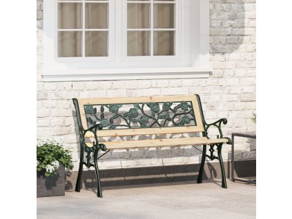 Zahradní lavice s polštářem Hnědá 116 x 54 x 73 cm dřevo