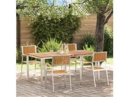 Zahradní jídelní sada 5 pcs Hnědá Pevné teakové dřevo