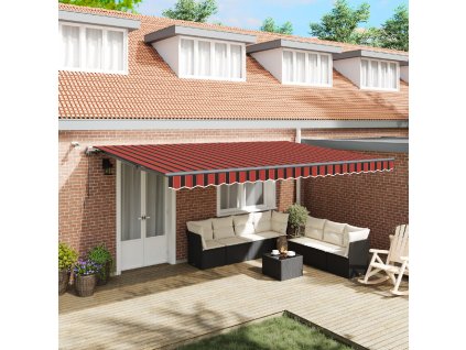 Plátno pro markýzu s oranžová a hnědá 500 × 300 cm Polyester