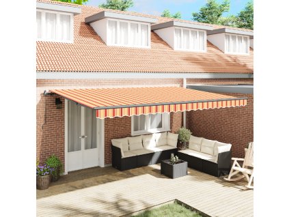 Budsorovatelné zastřešení Žlutá a oranžová 500 × 350 cm