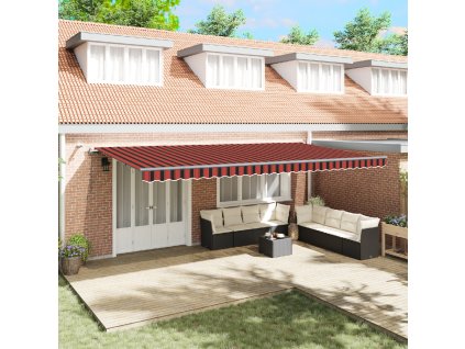 Plátno pro markýzu s oranžová a hnědá 600 × 300 cm Polyester