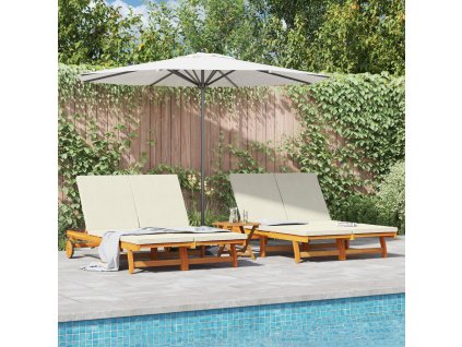 Slunečník 2-osoba Hnědá 63 x 199 x 85 cm Masivní akátové dřevo