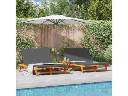 Slunečník 2-osoba Hnědá 63 x 199 x 85 cm Masivní akátové dřevo