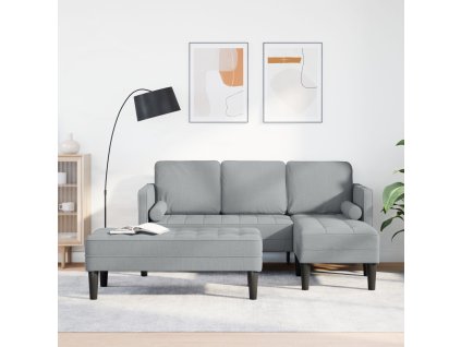 Set pohovek s polštářem 2 pcs Světle šedá Polyester