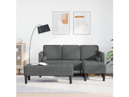 Set pohovek 2 pcs Tmavě šedá 173 x 131 x 67 cm textil