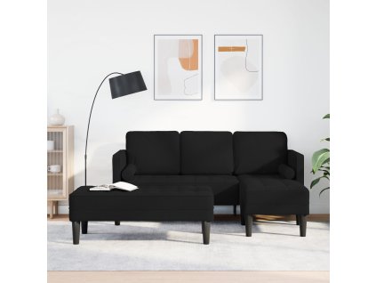 Set pohovek 2 pcs Černá 173 x 131 x 67 cm textil