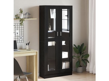 Knihovna Černý dub 82.5 x 30.5 x 185 cm kompozitní dřevo